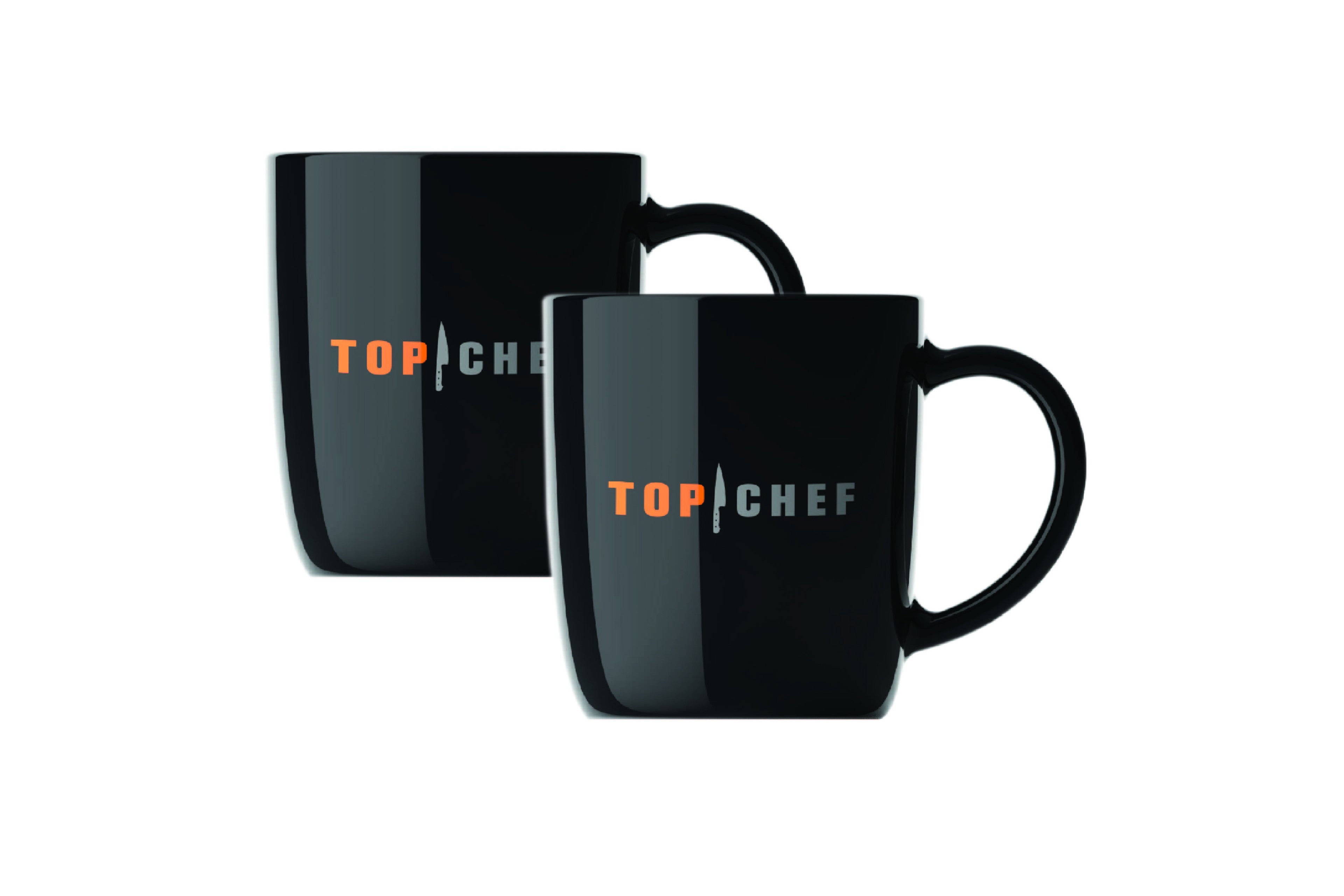 Lot de 2 Mugs Noirs en Porcelaine <br/>Top Chef